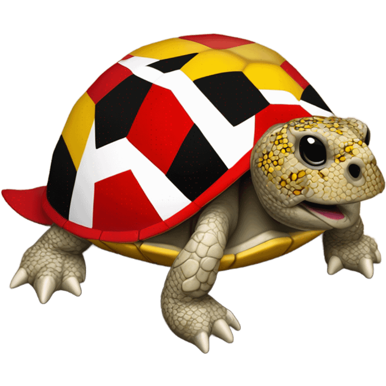 University of Maryland Mascot Testudo the terrapin, Red shell diamond back colors matching maryland flag red gold black yellow emoji