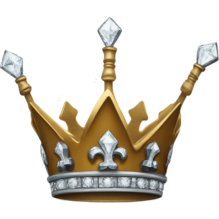 Crown with clubs, spades, and diamond symbol on it emoji