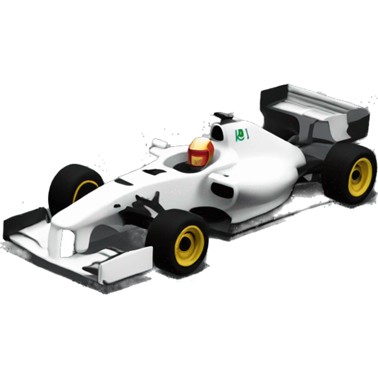 f1 car with some in it driving it  with race track emoji