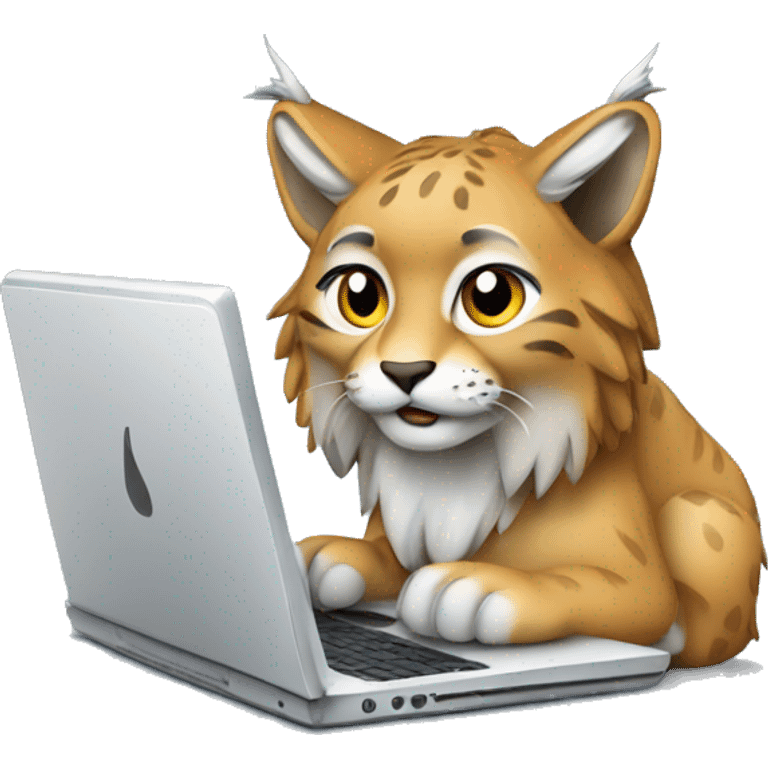 A lynx with a laptop emoji