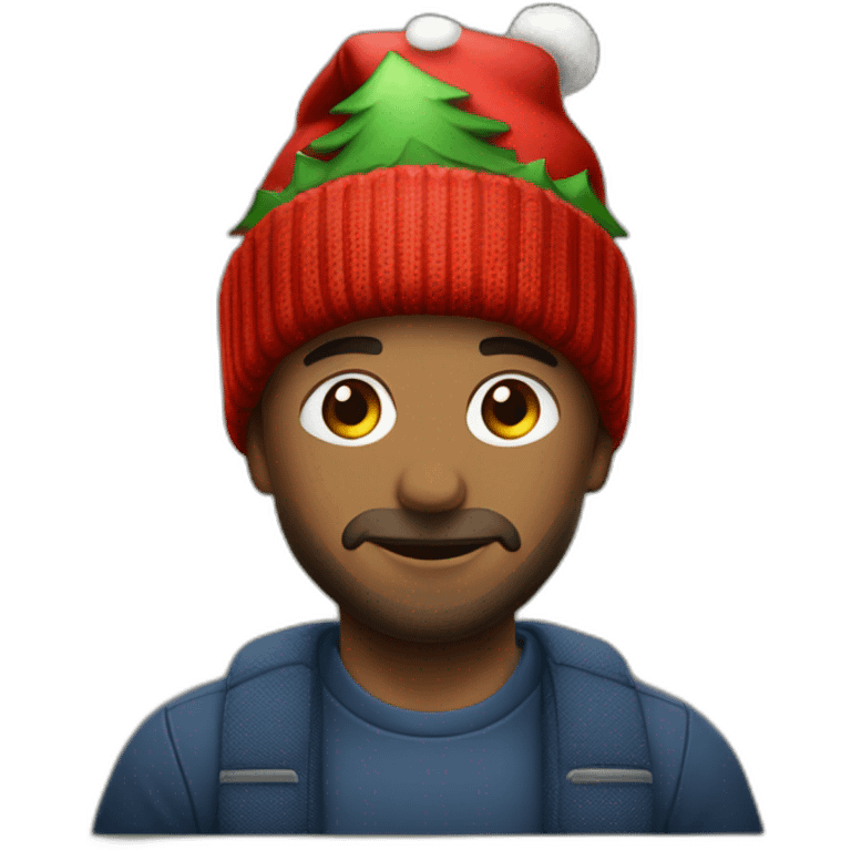 Mi foto con un gorro de navidad emoji