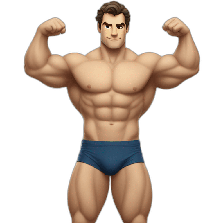 Henry Cavil whole body flexing beach campaign emoji