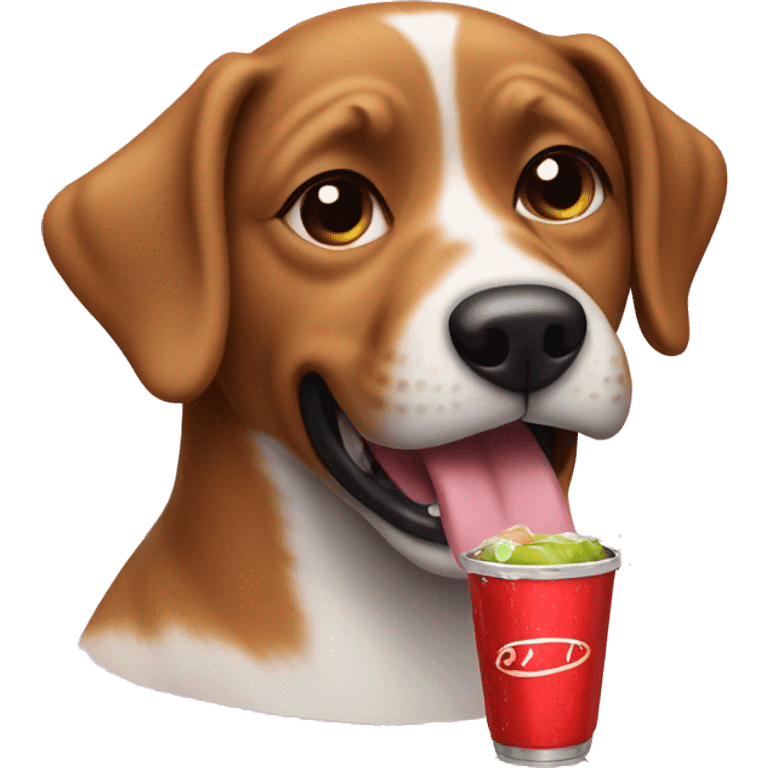 Dog drinking soda emoji