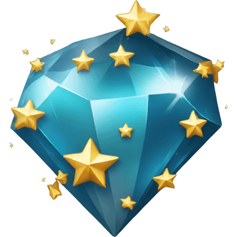 Un diamante brillando con estrellas  emoji