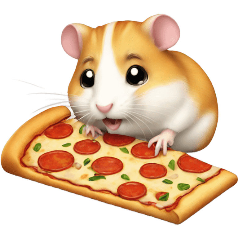 Hamster eating pizza emoji