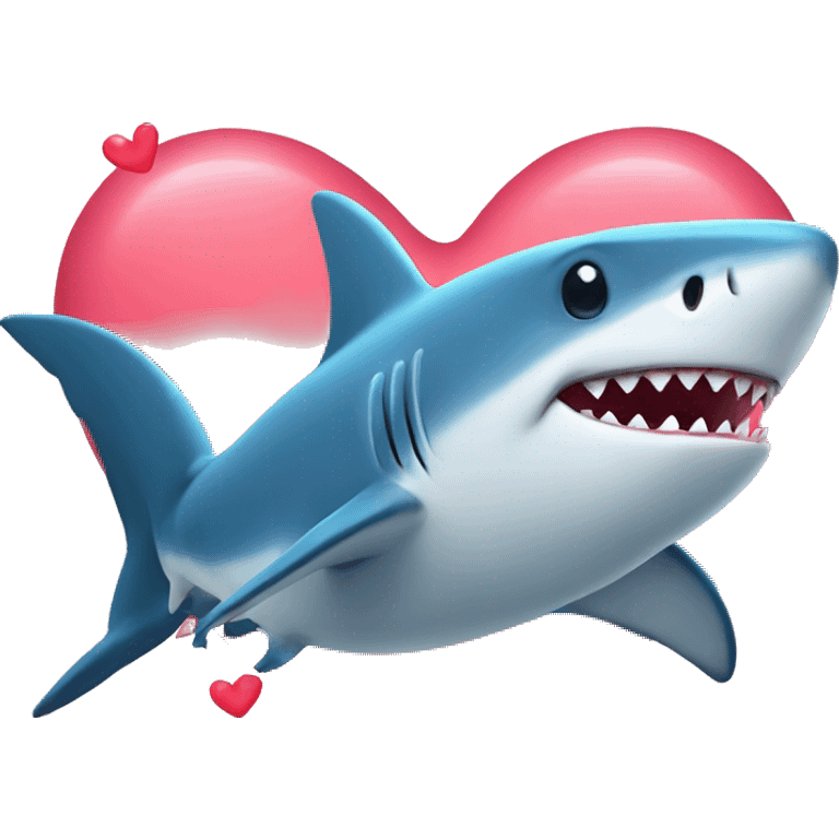 Shark with love hearts emoji