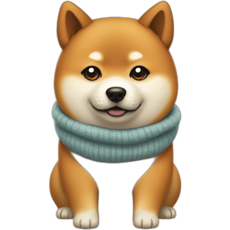 fat Shiba dog wearing a muffler emoji