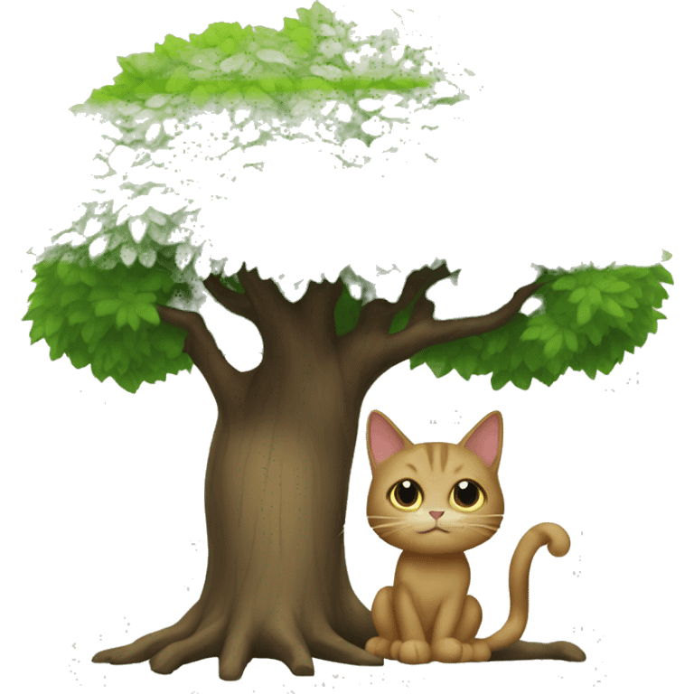 tree with cat  emoji