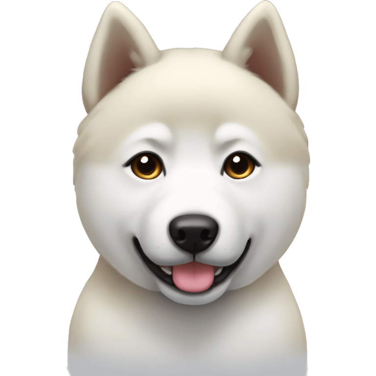 White Akita being cute emoji