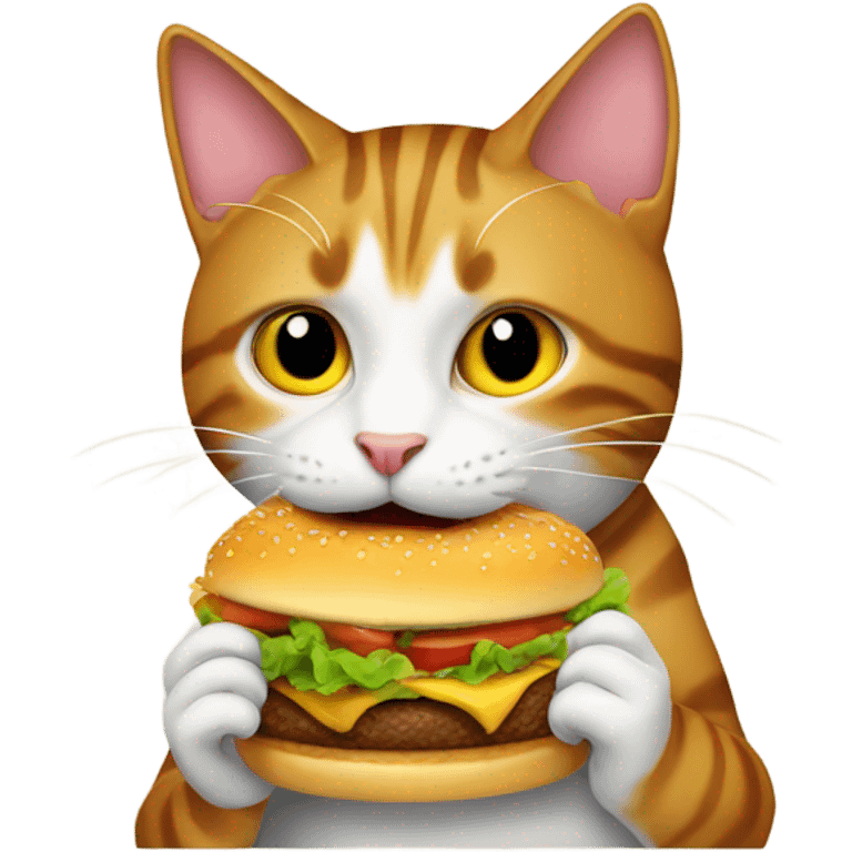 Cat eating a hamburger  emoji