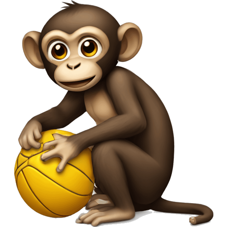 Monkey playing with ball emoji