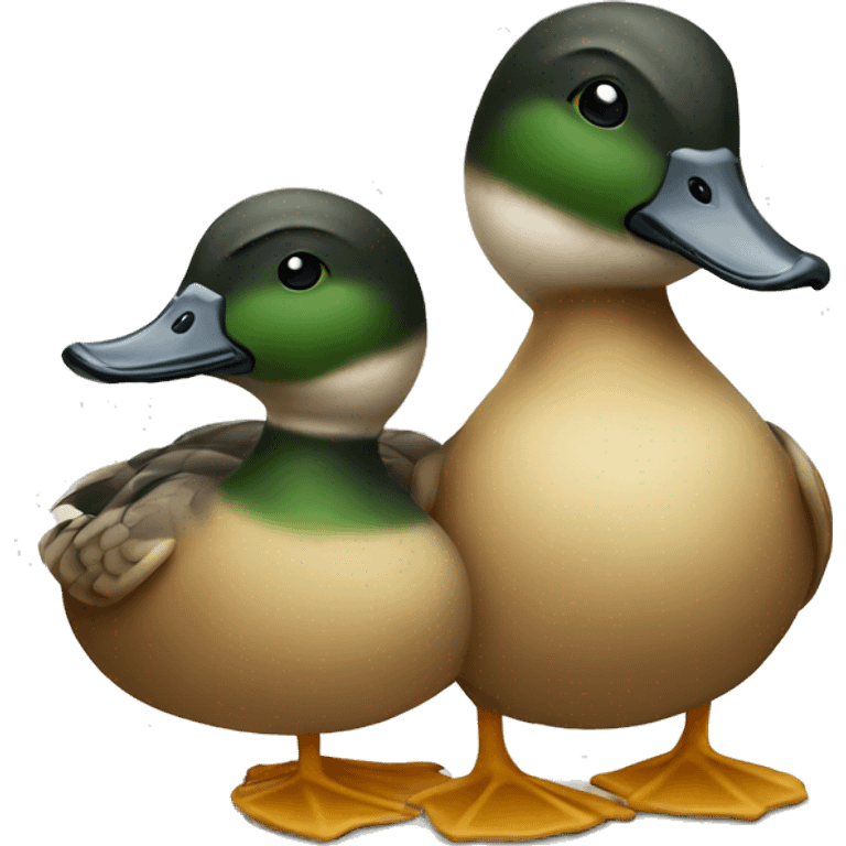 Two ducks hugging  emoji