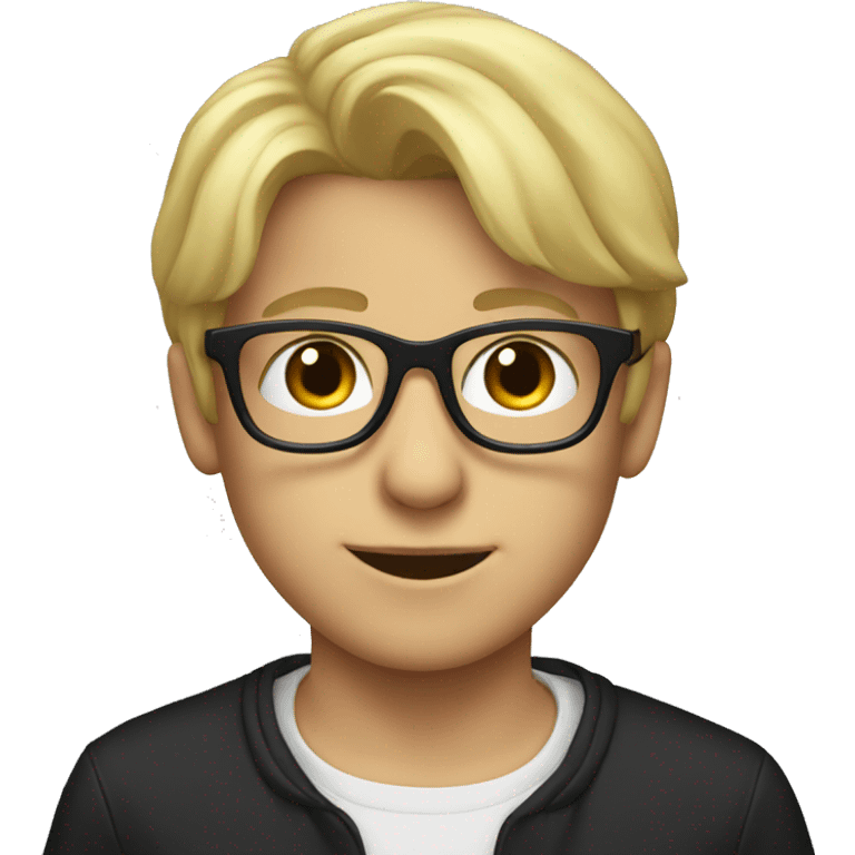 blonde boy in black glasses emoji