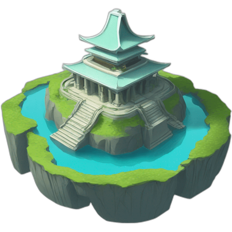 futuristic-temple-on-floating-island emoji