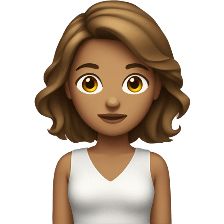 Girl with tan skin and brown hair  emoji