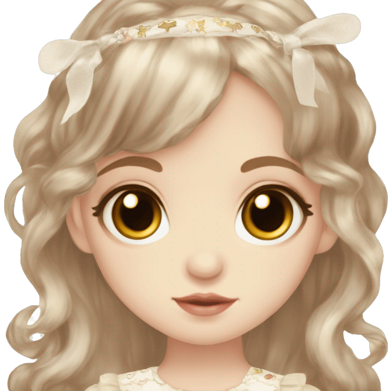 Angelic pretty delicate brunette girl brown eyes emoji