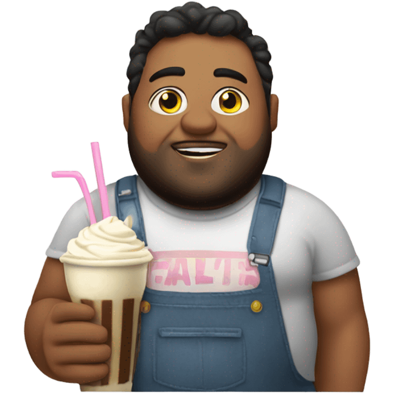 Fat guys with a milkshake emoji