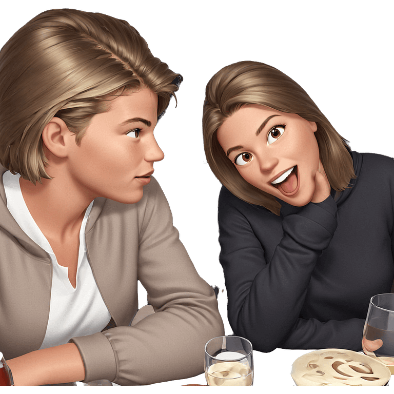 girls enjoying drinks together emoji