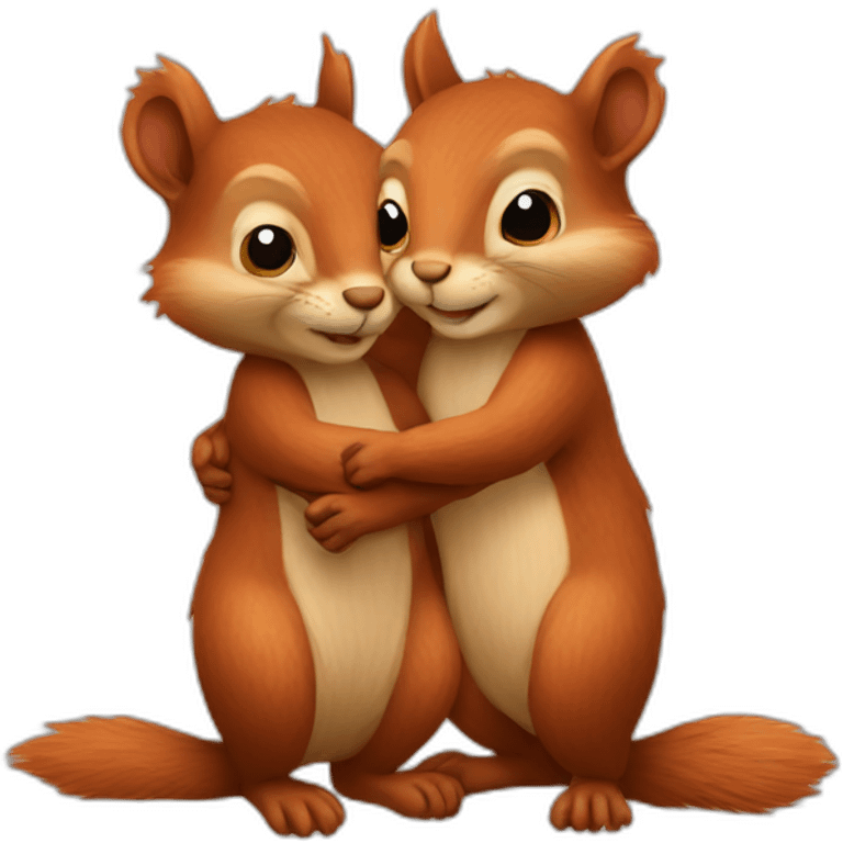 Squirrels hugging emoji