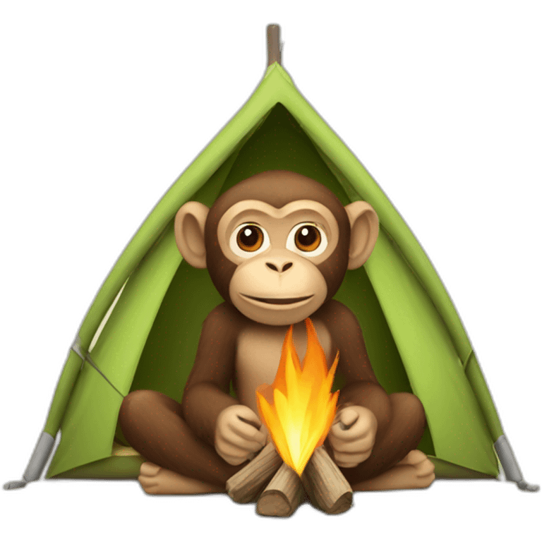 Camping monkey emoji