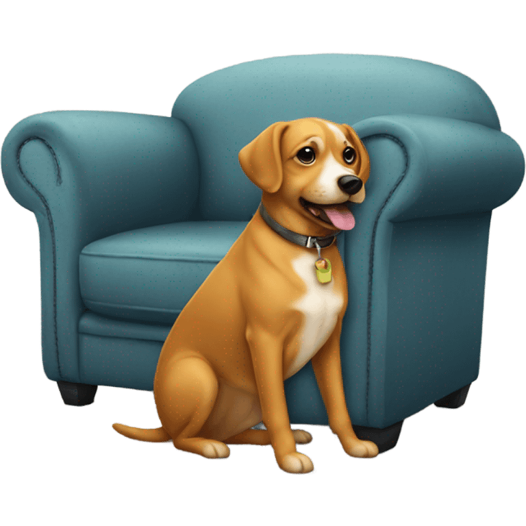 Dog on furniture  emoji