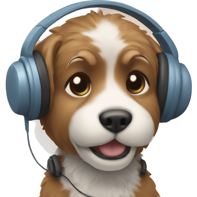 dog jellycat wearing headphones  emoji