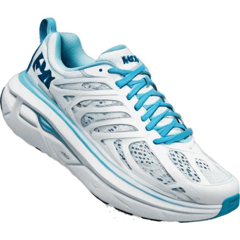 Hoka one one white pair of sneakers  emoji