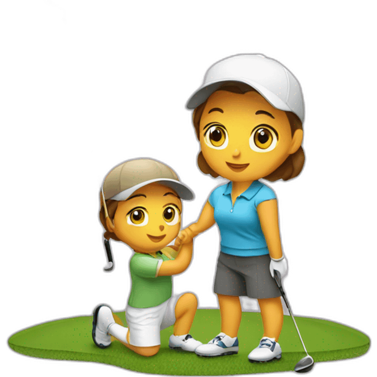 golf-player-with-her-cub emoji