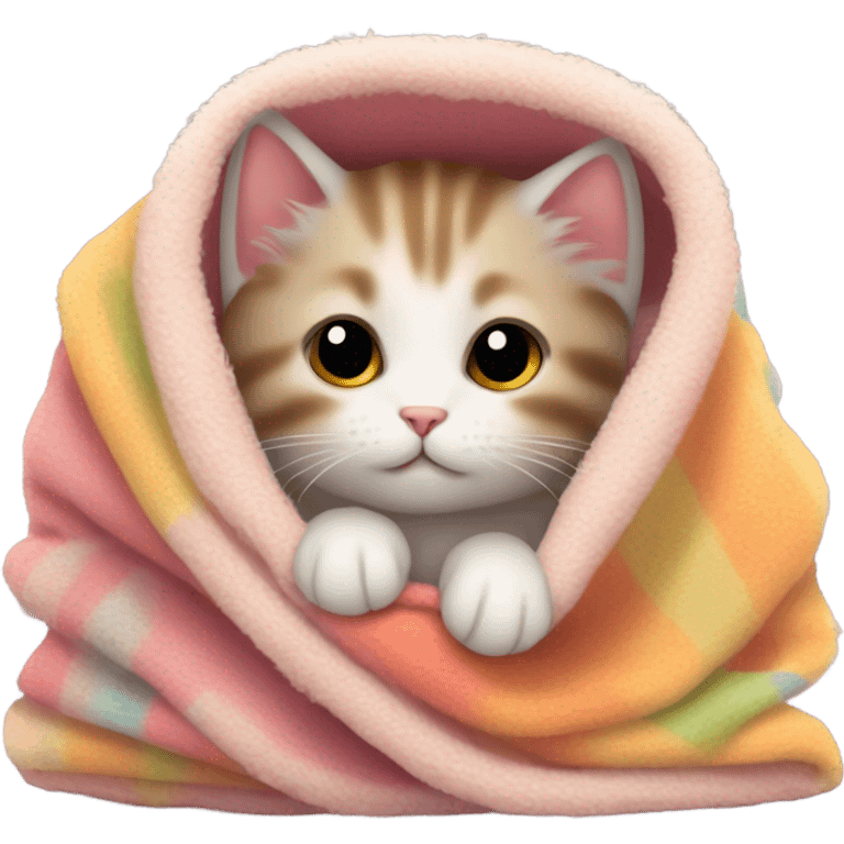 kitten wrapped in a blanket  emoji