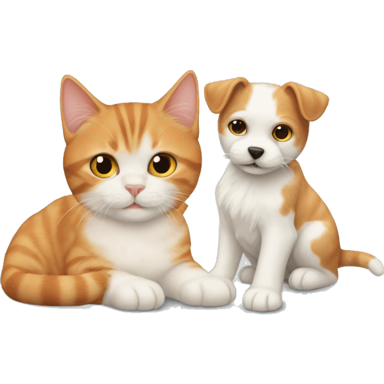 A ginger cat with a Maltese puppy emoji