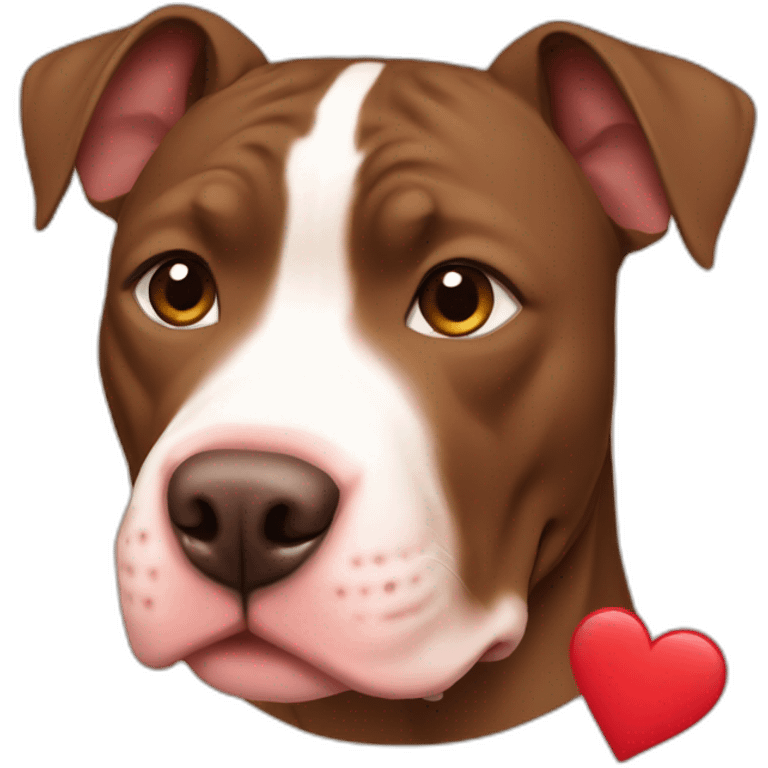 All brown Pitbull wth a heart emoji