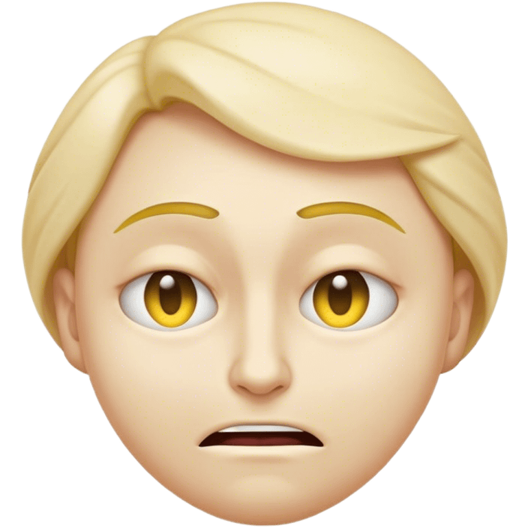 create a custom emoji of a character inspired by Swarley, featuring a contorted, strained expression with narrowed eyes, suggesting discomfort or intense concentration. emoji