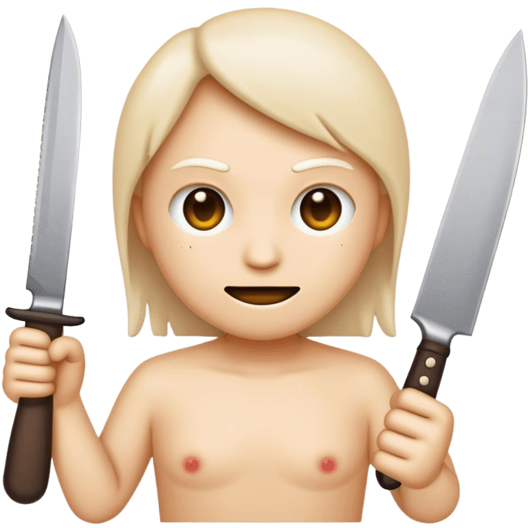 Emoji with a knife emoji