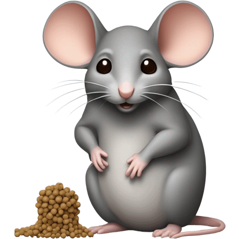 Mouse with poop emoji