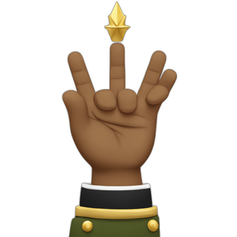 a white king army salute with two hands emoji