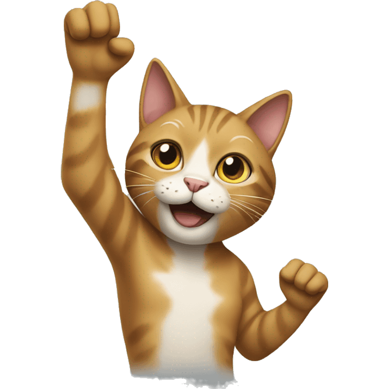 Cat with hands up emoji