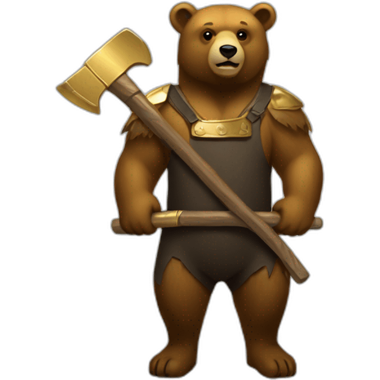 bear with pickaxe gold emoji