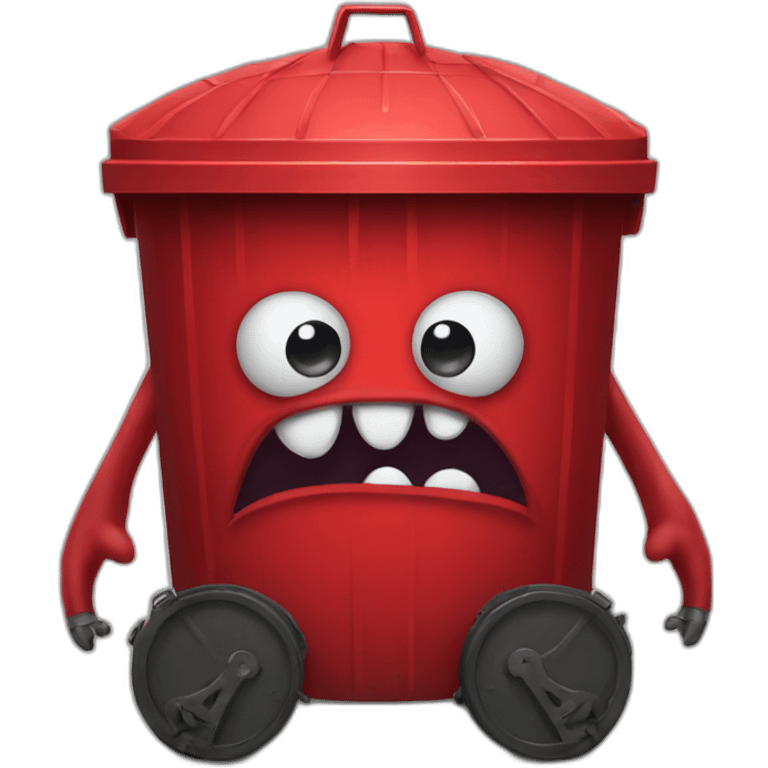 red bin monster emoji