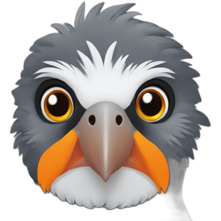 dark grey cockatiel with grey beak and orange cheek emoji