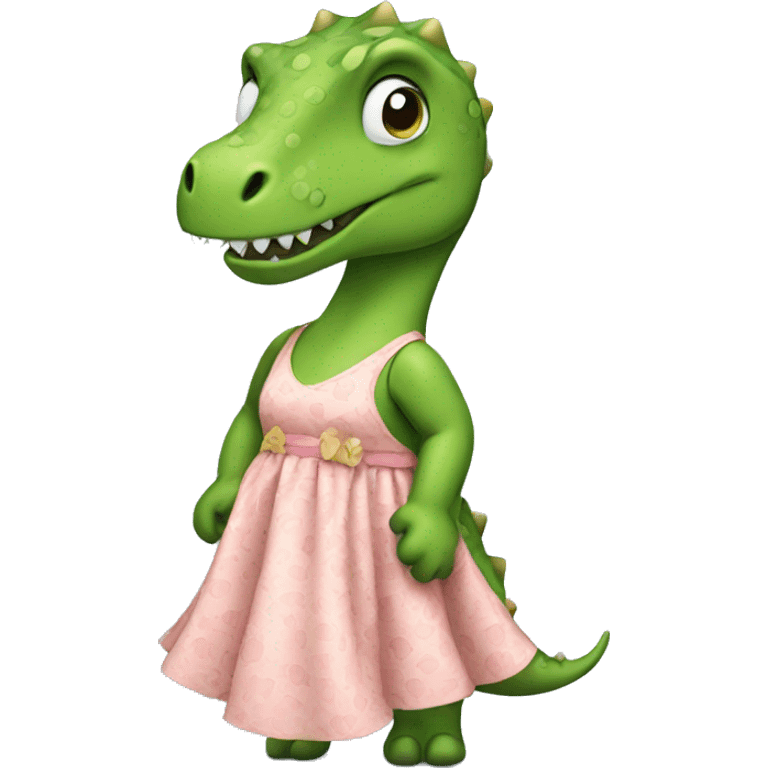 dinosaur with dress emoji