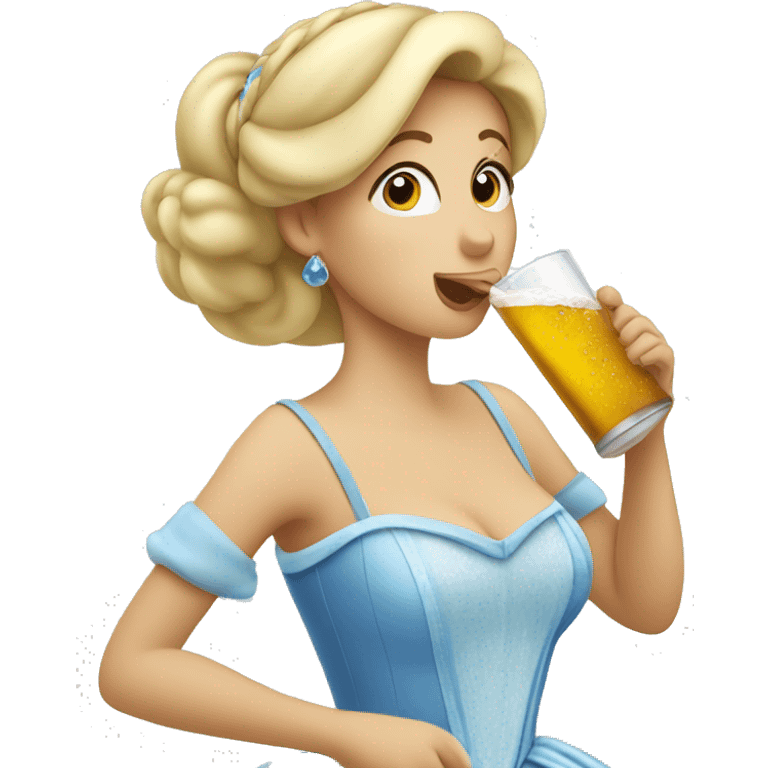 Cinderella drinking mate emoji