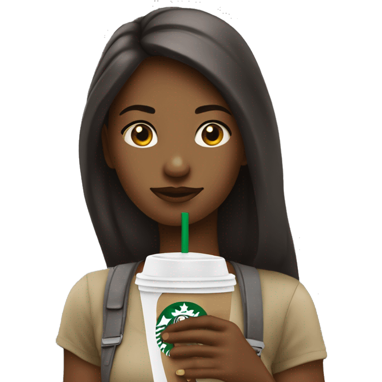 Girl ￼￼sipping Starbucks  emoji