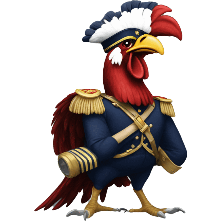 Fierce gamecock defeating a navy commodore  emoji