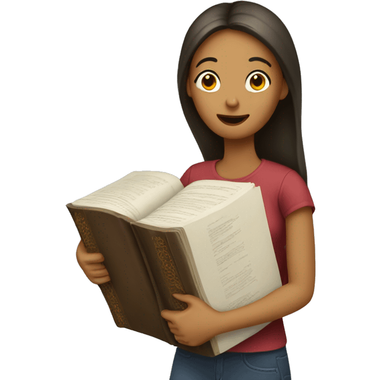 woman carrying a huge dictionary emoji