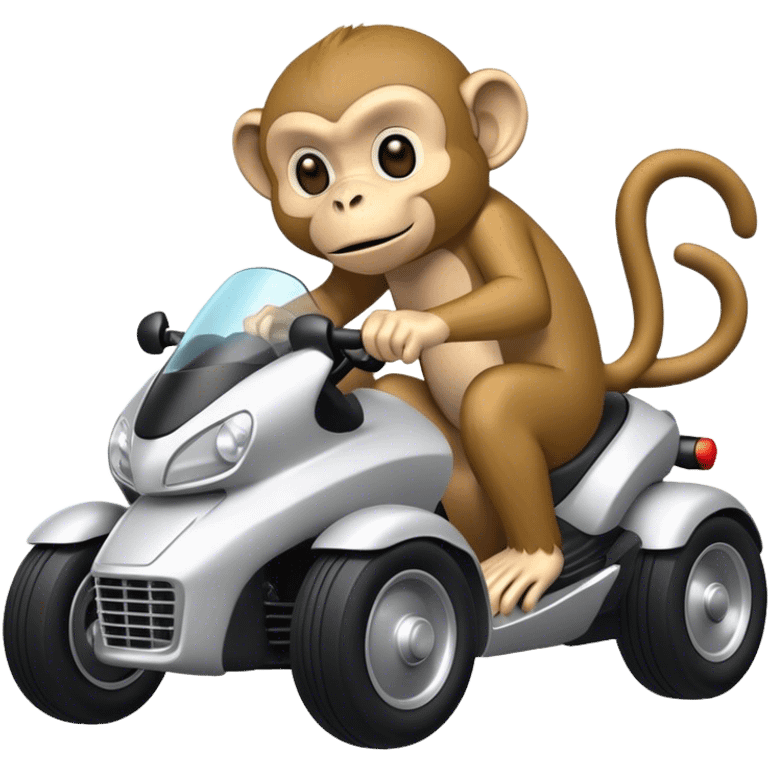 A monkey driving a tmax  emoji