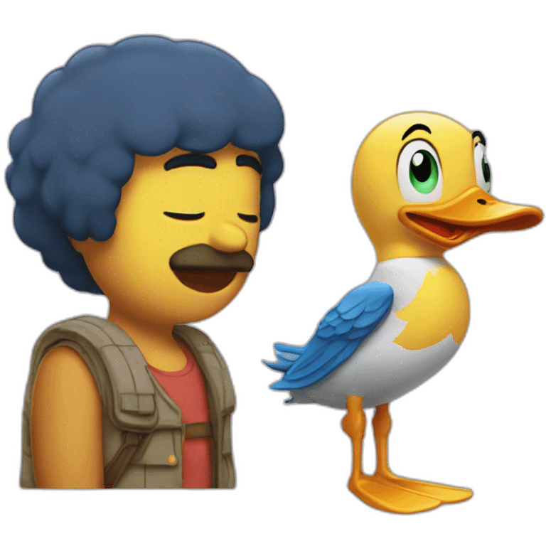 Bob l'éponge avec un canard emoji