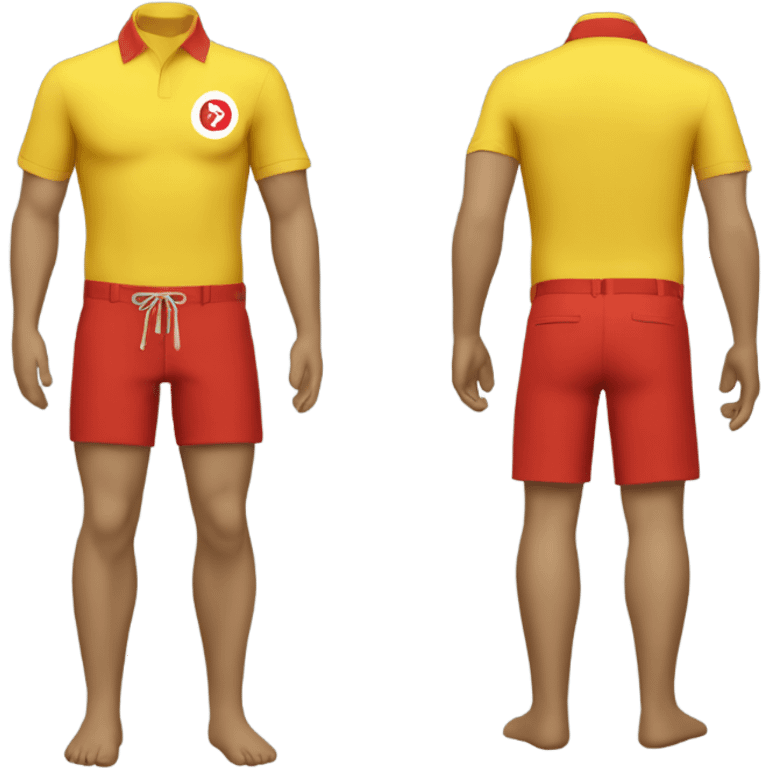 Lifeguard, yellow shirt and red shorts emoji