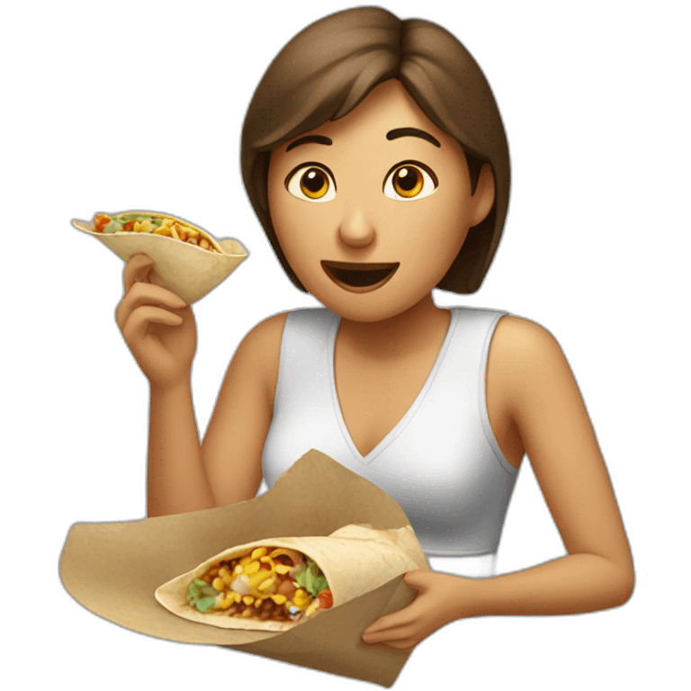 woman eating burrito emoji