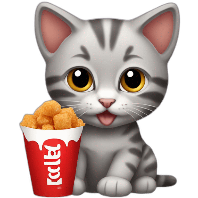 kitten eat kfc bites emoji