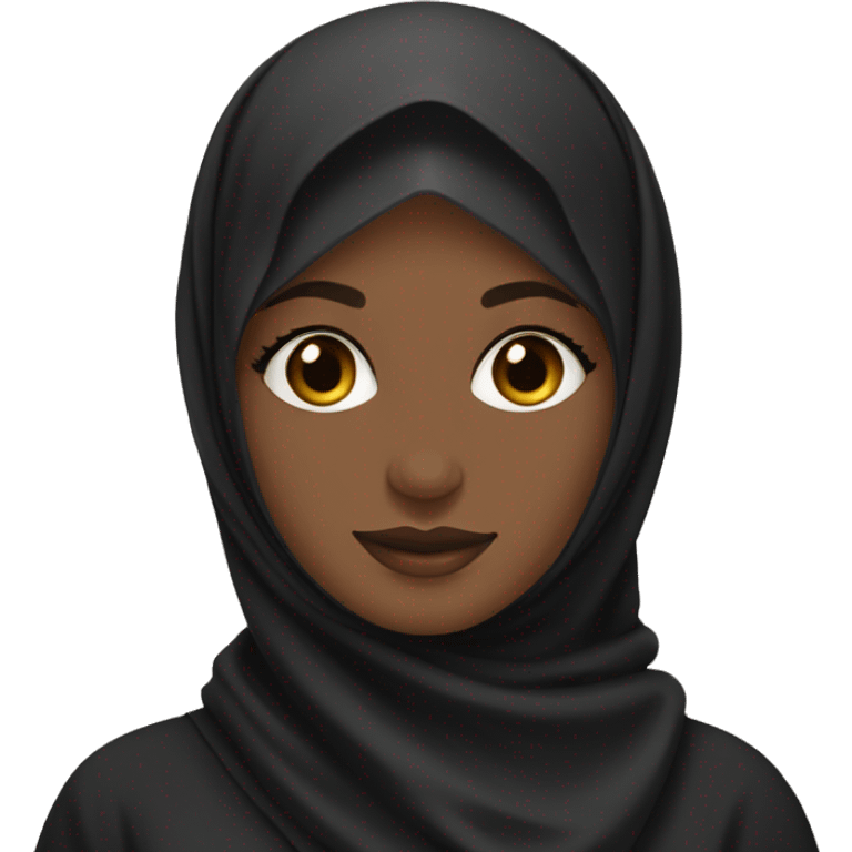 Black hijabi in beautiful abaya standing emoji